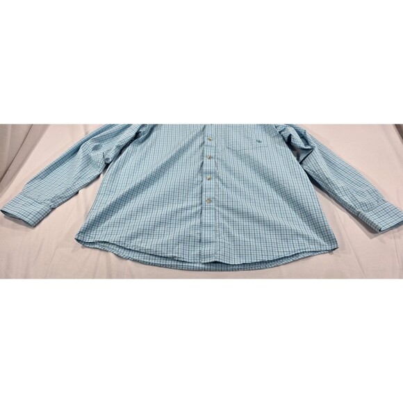 Ariat Mens Pro Series Shirt Long Sleeve Button Down Vented Blue Plaid Western XL - Picture 6 of 14